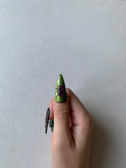 Forest Whisper Green Handmade Press-On Nails for Nature-Inspired Looks