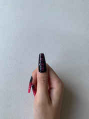 Ebony Rose Black Floral Handmade Press-On Nails for Romantic Looks