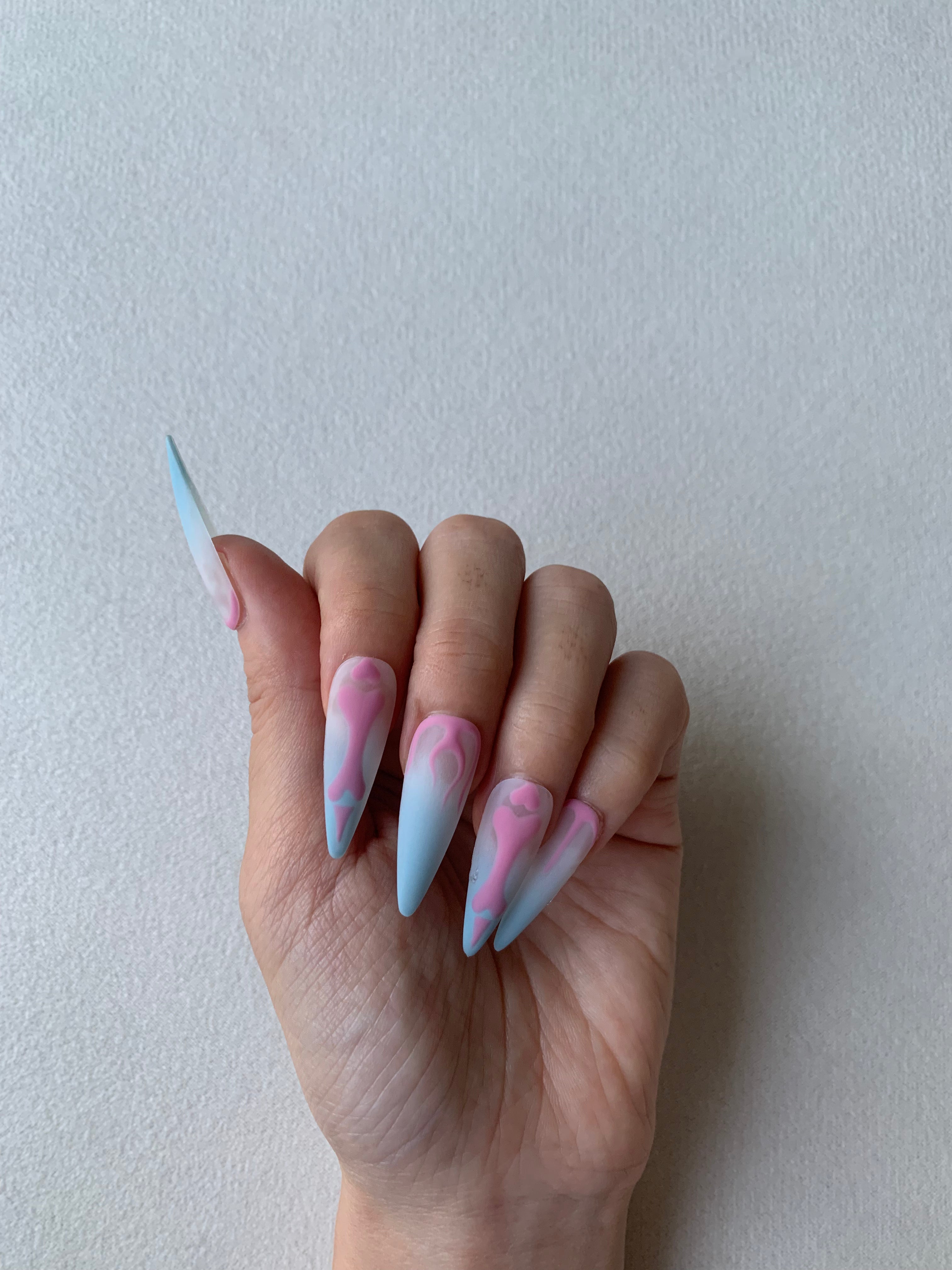 Cotton Candy Sky Pastel Handmade Press-On Nails for Cute Looks