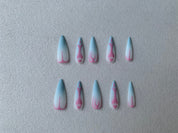 Cotton Candy Sky Pastel Handmade Press-On Nails for Cute Looks