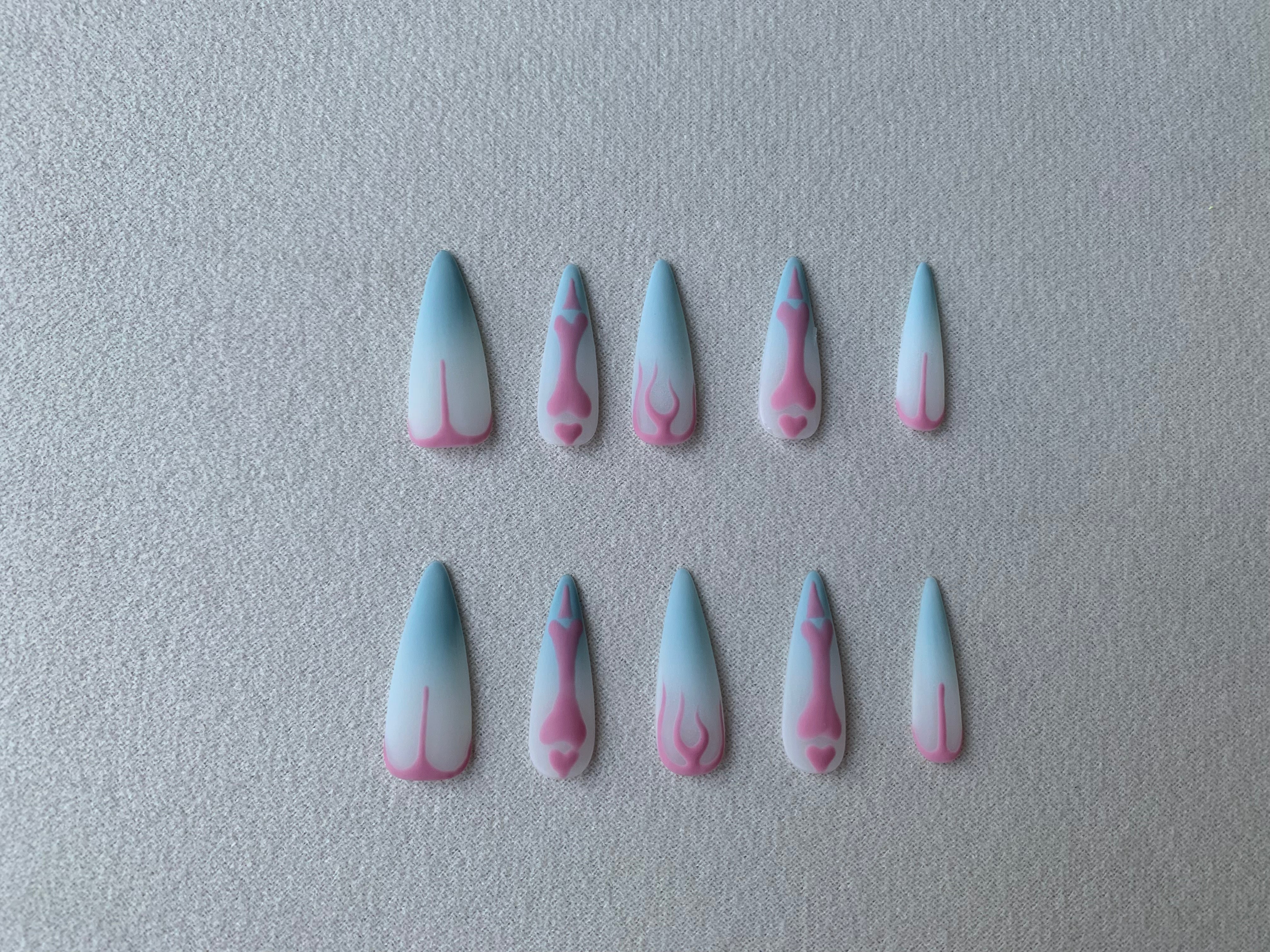 Cotton Candy Sky Pastel Handmade Press-On Nails for Cute Looks