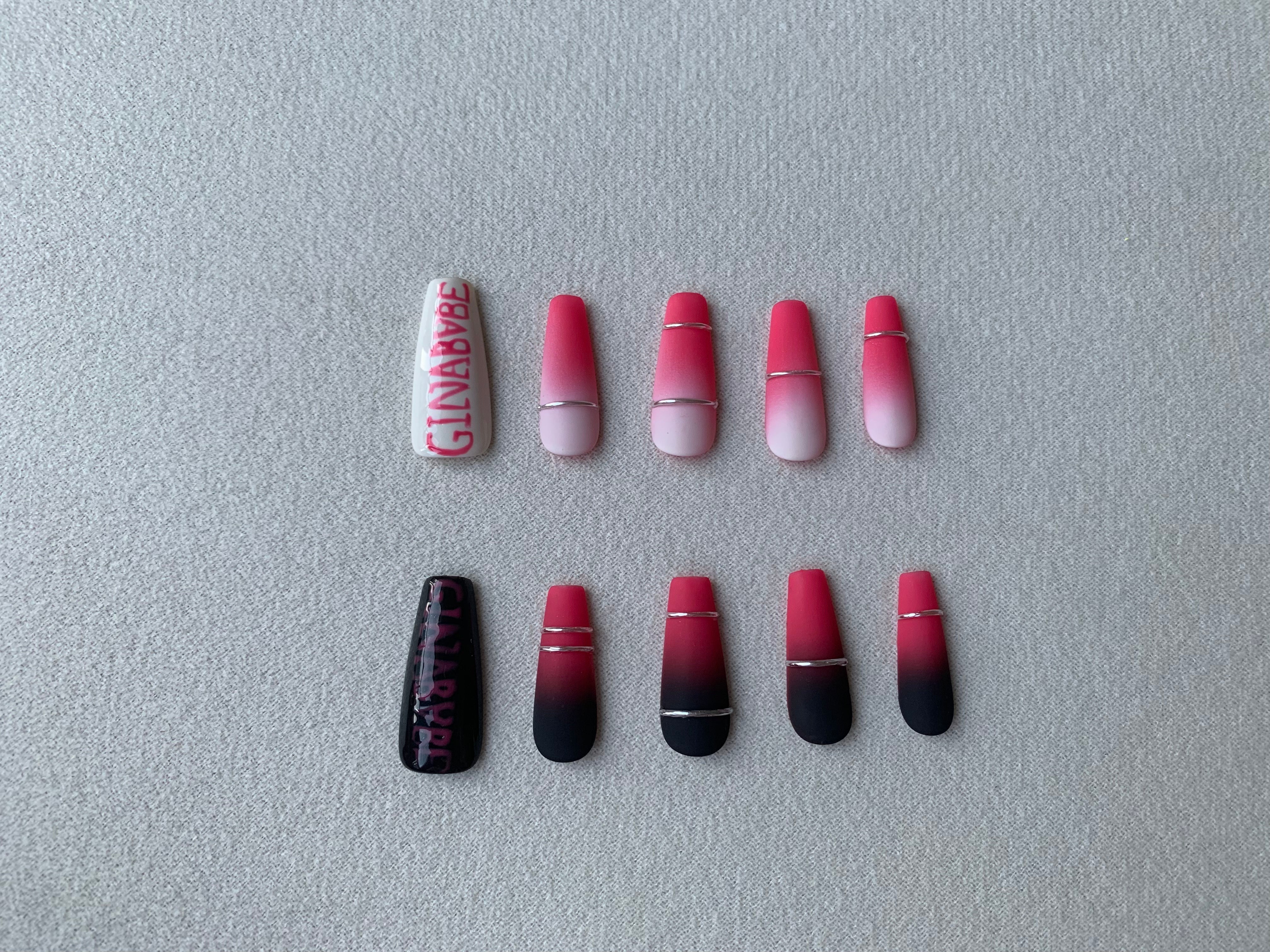 Ebony Rose Black Floral Handmade Press-On Nails for Romantic Looks