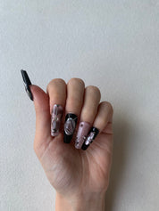 Nightfall Pink Handmade Press-On Nails for Evening Romance
