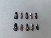 Nightfall Pink Handmade Press-On Nails for Evening Romance