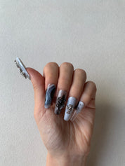 Ice Blue Mist Blue Handmade Press-On Nails for Winter Style