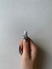 Ice Blue Mist Blue Handmade Press-On Nails for Winter Style