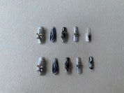 Ice Blue Mist Blue Handmade Press-On Nails for Winter Style