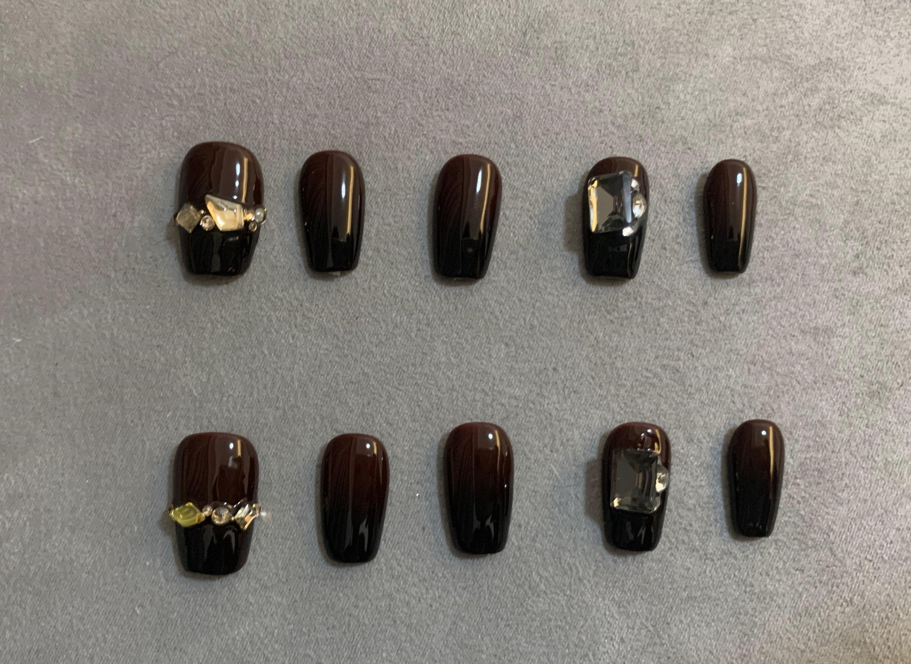Crimson Crush Red Handmade Press-On Nails for Date Night