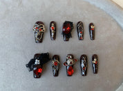 Ruby Charm Red Handmade Press-On Nails for Elegant Occasions