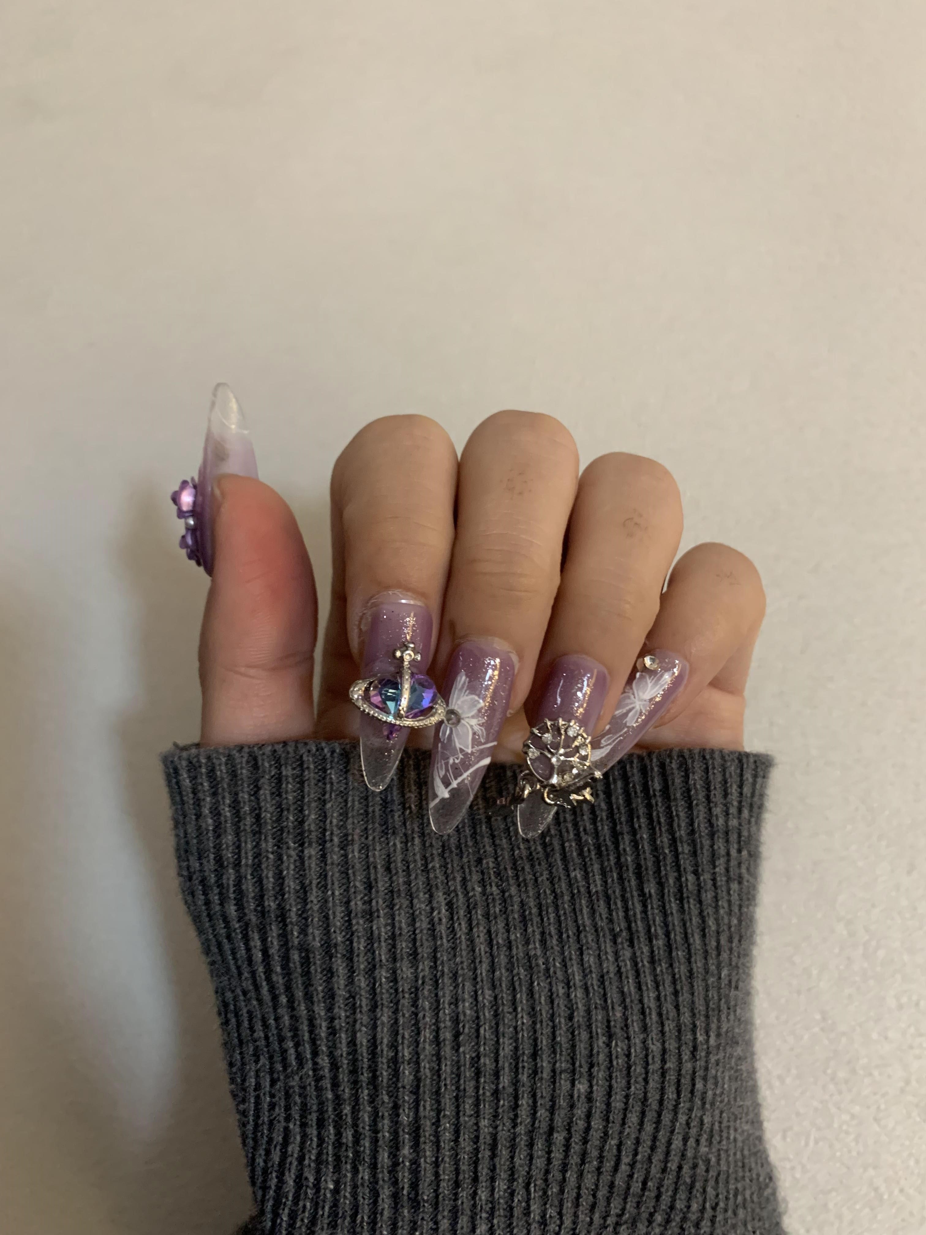 Purple Pixie Cute Purple Handmade Press-On Nails