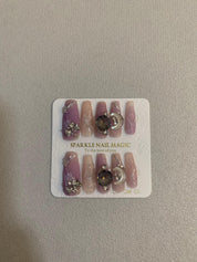 Twilight Purple Handmade Press-On Nails for Evening Glam