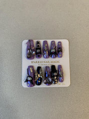 Violet Vibes Purple Handmade Press-On Nails for Trendy Style