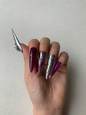 Violet Night Purple Handmade Press-On Nails for Evening Glam