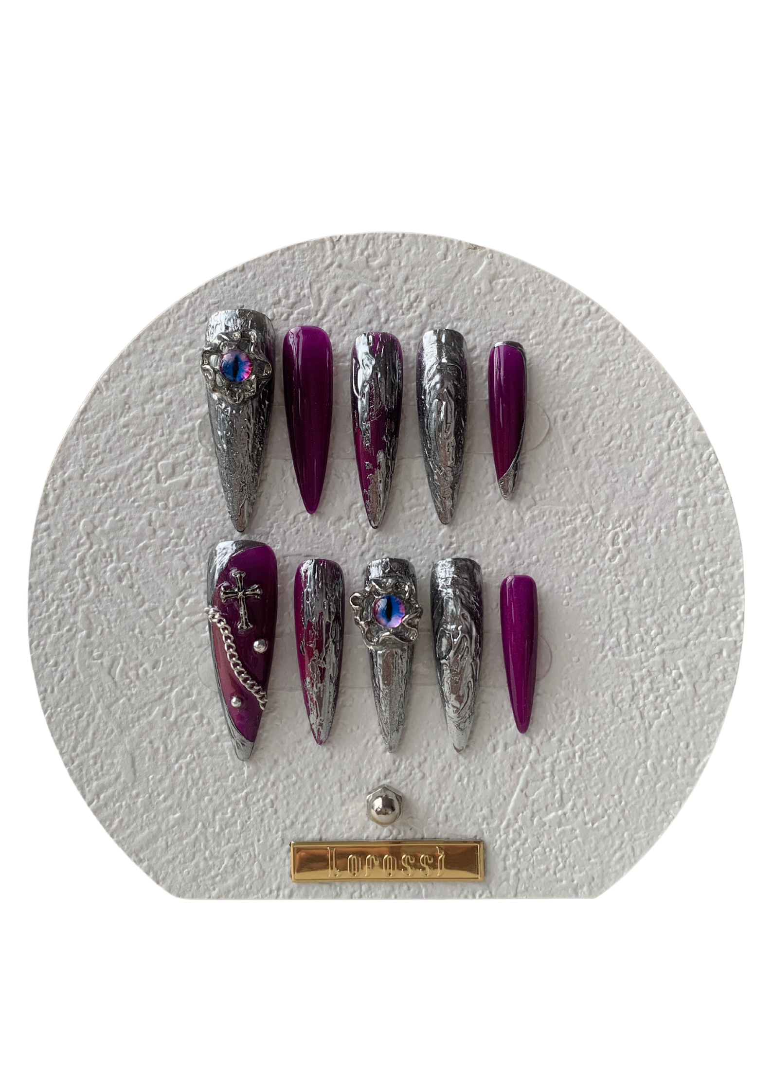 Violet Night Purple Handmade Press-On Nails for Evening Glam