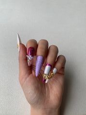Lavender Love Story Purple Handmade Press-On Nails for Date Night