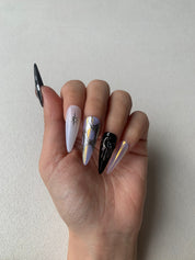 Onyx Obsession Black Handmade Press-On Nails for Bold Looks