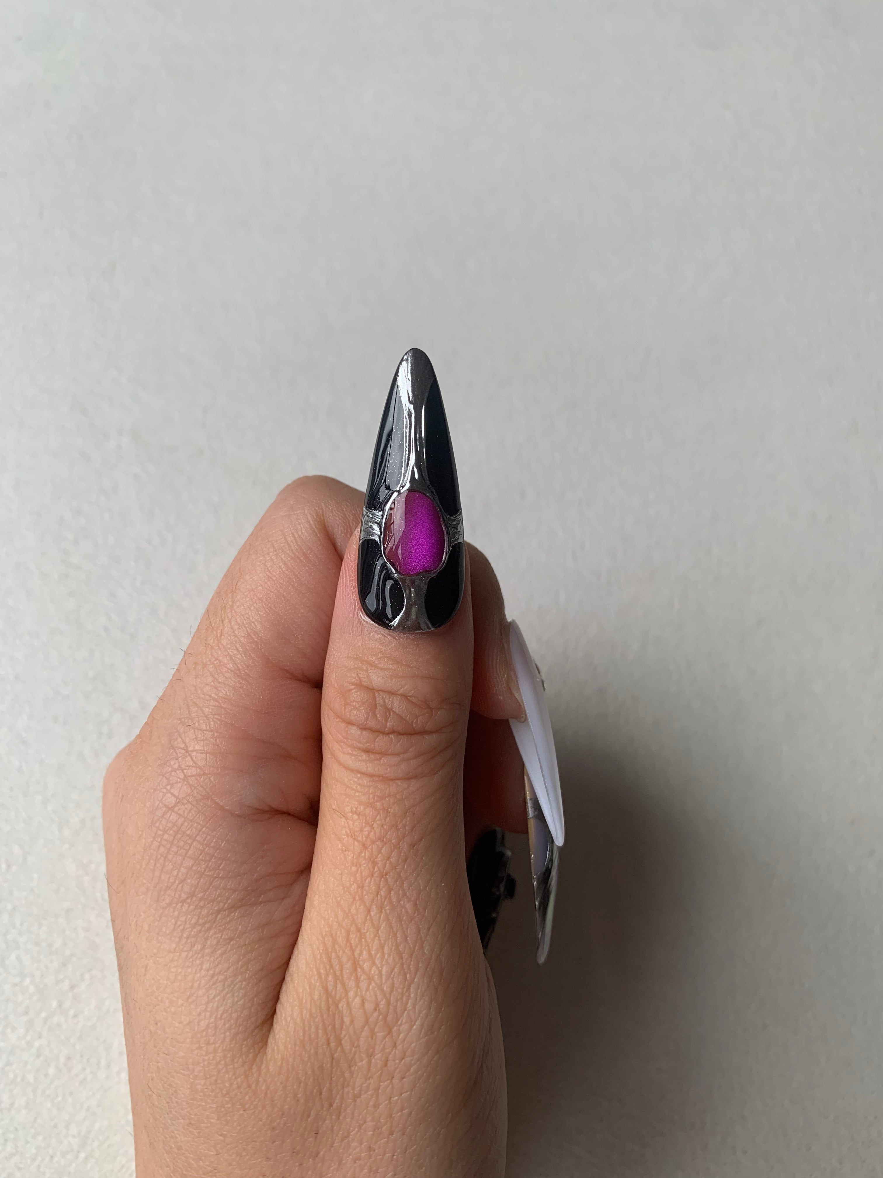Onyx Obsession Black Handmade Press-On Nails for Bold Looks