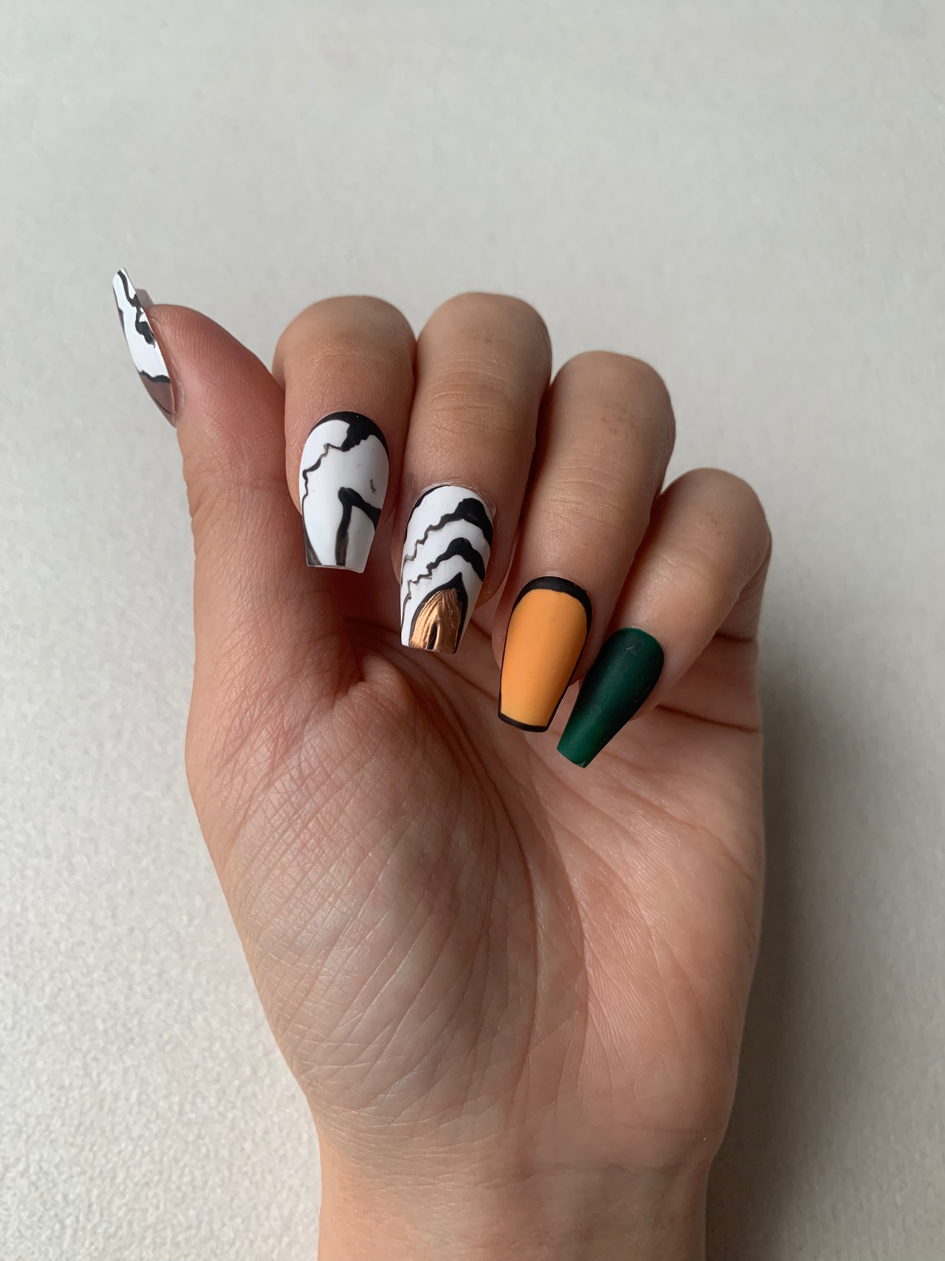Tangerine Tango Orange Handmade Press-On Nails for Vacation