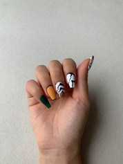 Tangerine Tango Orange Handmade Press-On Nails for Vacation