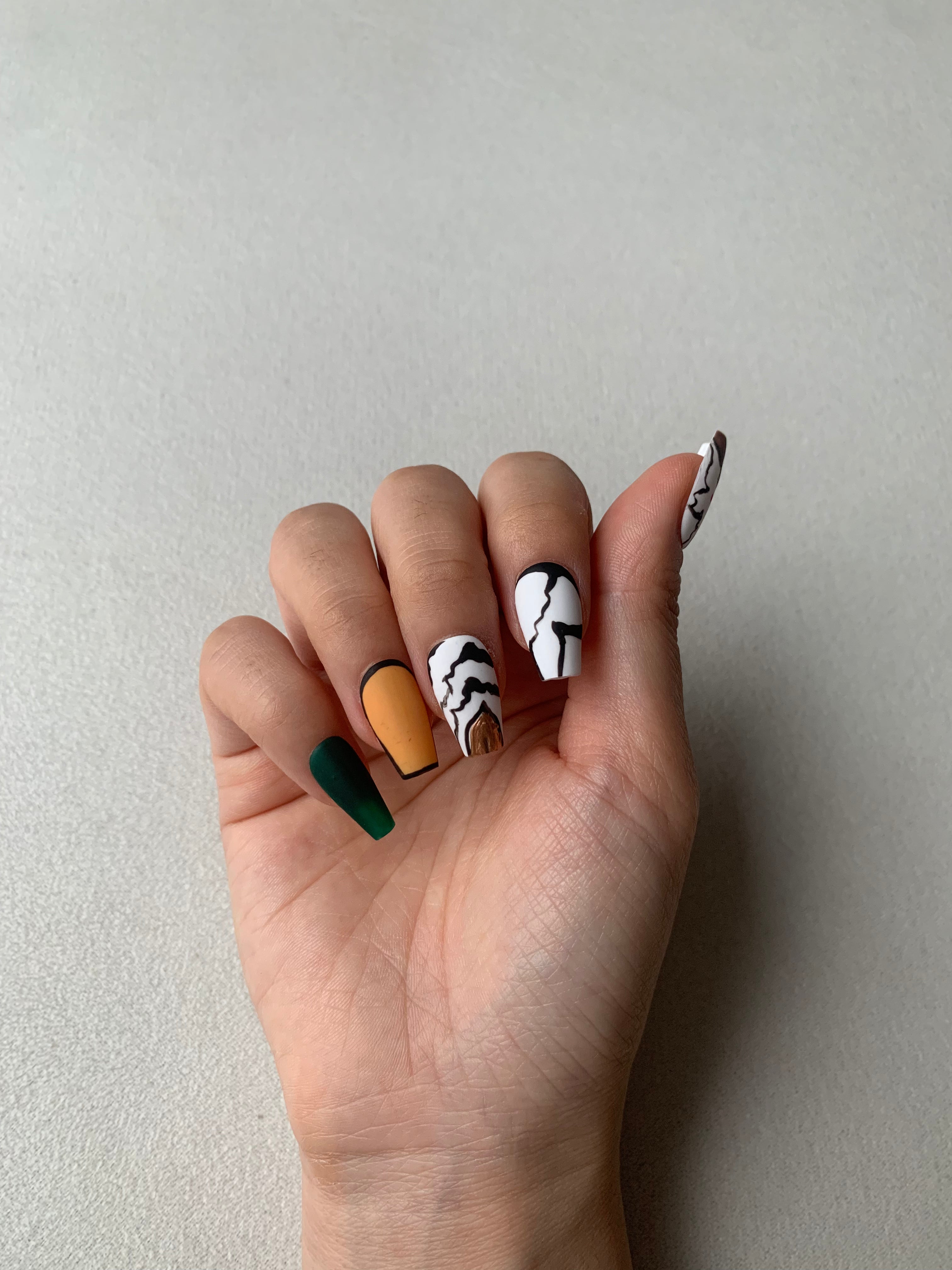 Tangerine Tango Orange Handmade Press-On Nails for Vacation