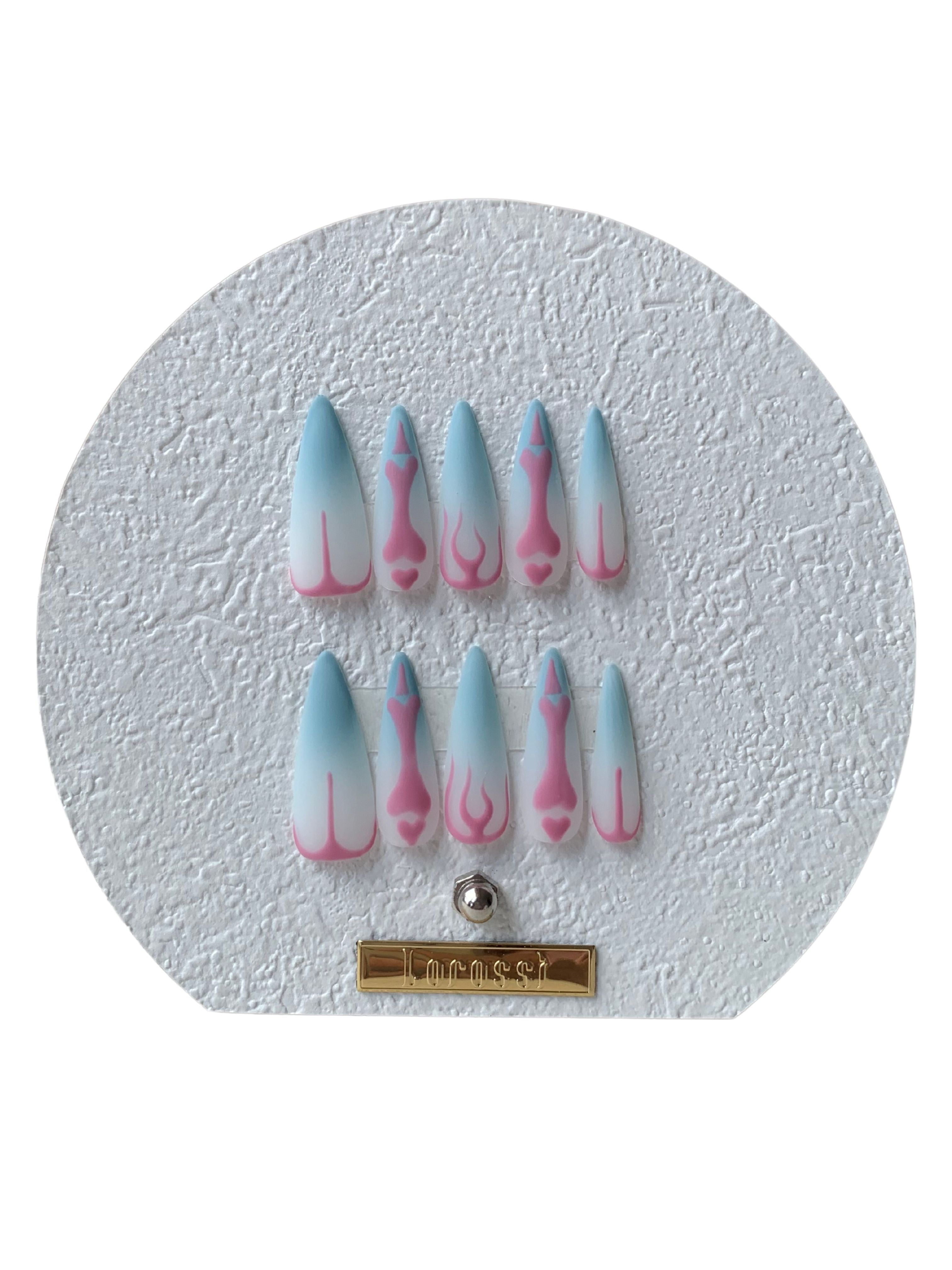 Cotton Candy Sky Pastel Handmade Press-On Nails for Cute Looks