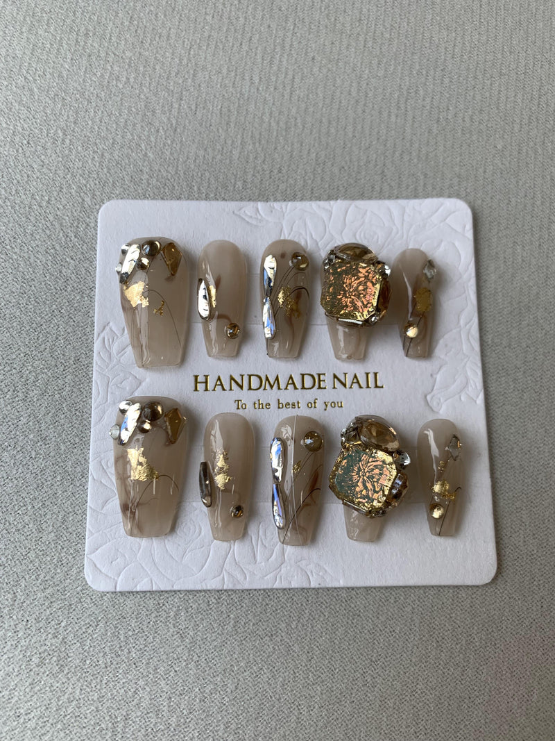 Soft nude press-on nails